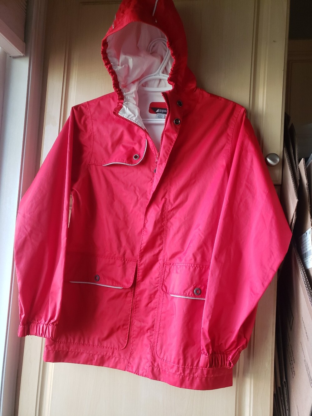 Like New MEC Red Hooded Kids Raincoat